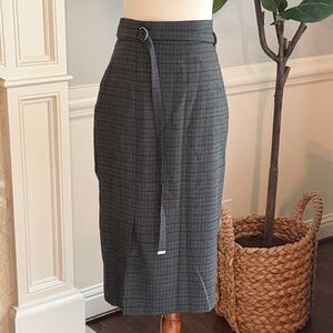 Max Mara Plaid Wrap Midi Skirt NEW NWT